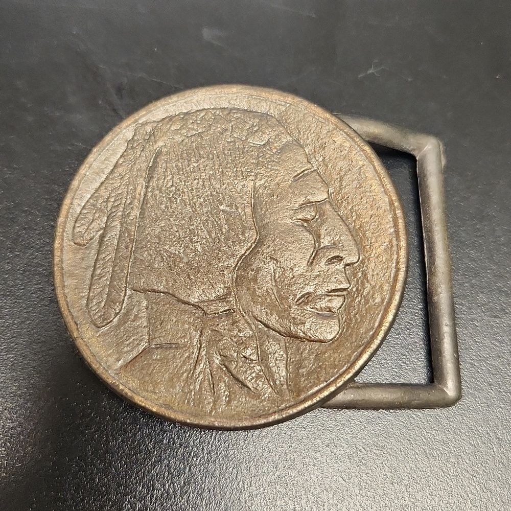 Indian Chief Metal Belt Buckle